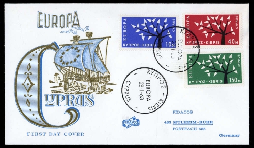 1963, Zypern, 215-17, FDC