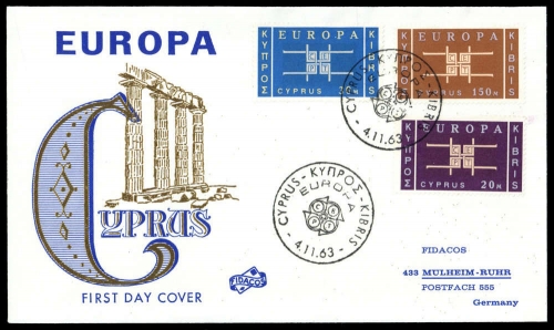 1963, Zypern, 225-27, FDC