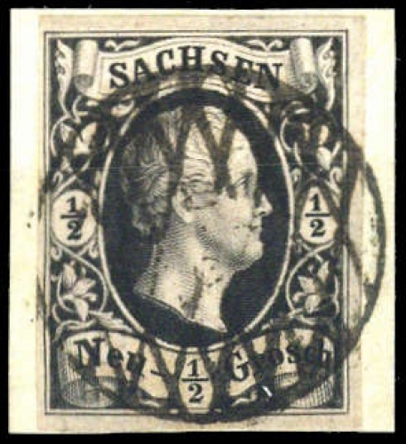 1851, Altdeutschland Sachsen, 3, Briefst.