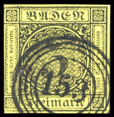 1851, Altdeutschland Baden, 2, gest.