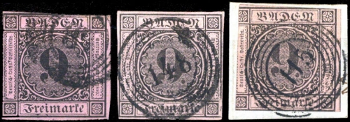 1851, Altdeutschland Baden, 4 (3), gest., Briefst.