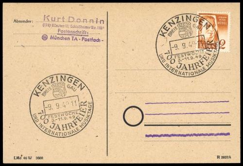 Französische Zone Baden, Brief