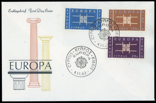 1963, Zypern, 225-27, FDC