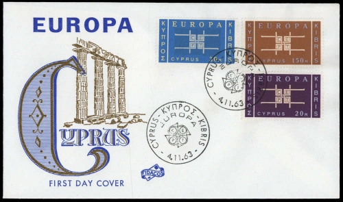1963, Zypern, 225-27, FDC