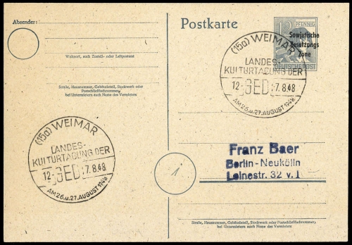 SBZ allgemeine Ausgabe, Brief