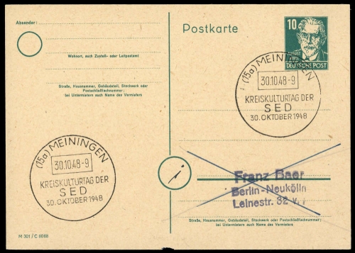 SBZ allgemeine Ausgabe, Brief