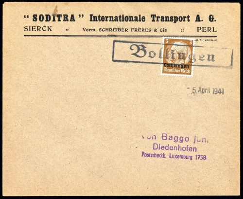 Deutsche Besetzung II. WK Lothringen, Brief