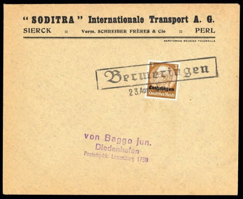 Deutsche Besetzung II. WK Lothringen, Brief