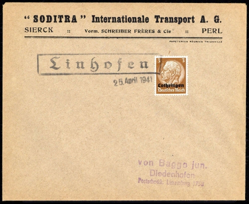 Deutsche Besetzung II. WK Lothringen, Brief