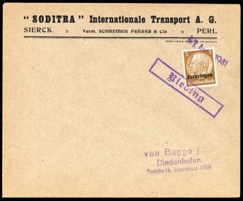 Deutsche Besetzung II. WK Lothringen, Brief