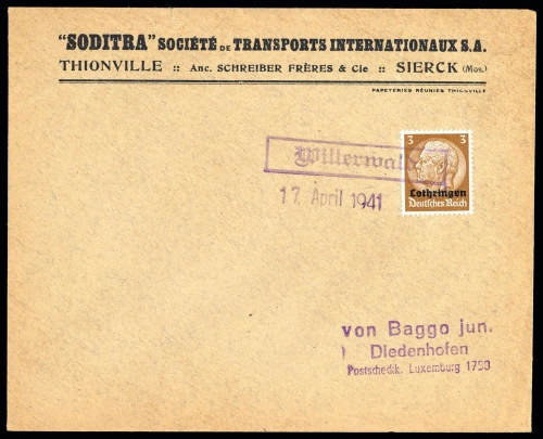 Deutsche Besetzung II. WK Lothringen, Brief