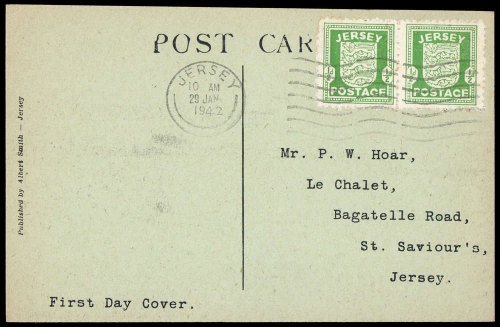 1942, Deutsche Besetzung II. WK Jersey, 1 (2), FDC
