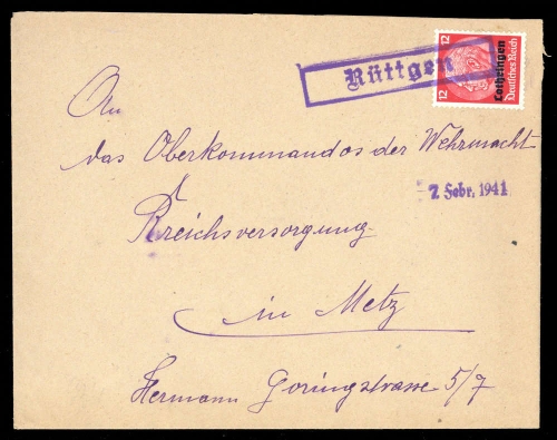Deutsche Besetzung II. WK Lothringen, Brief