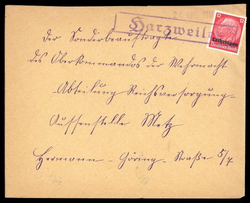 Deutsche Besetzung II. WK Lothringen, Brief