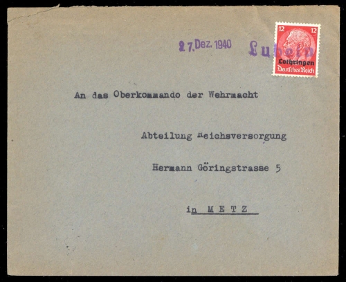 Deutsche Besetzung II. WK Lothringen, Brief