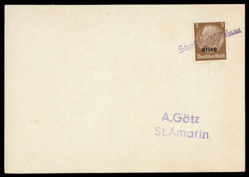 Deutsche Besetzung II. WK Elsass, Brief