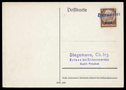 Deutsche Besetzung II. WK Elsass, Brief