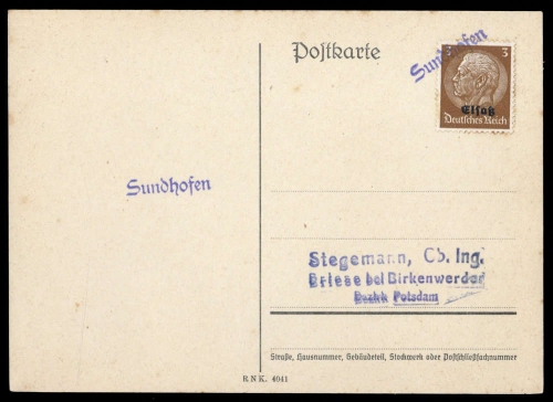 Deutsche Besetzung II. WK Elsass, Brief