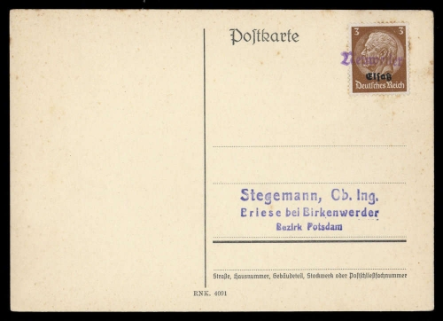 Deutsche Besetzung II. WK Elsass, Brief