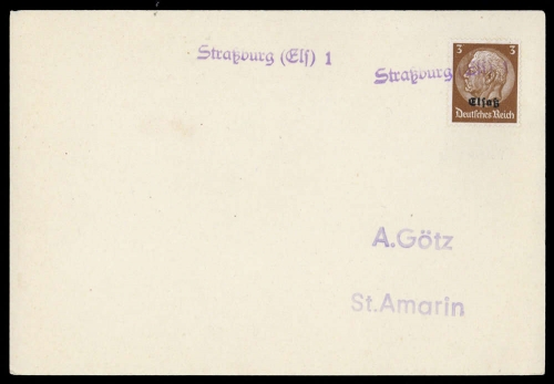 Deutsche Besetzung II. WK Elsass, Brief