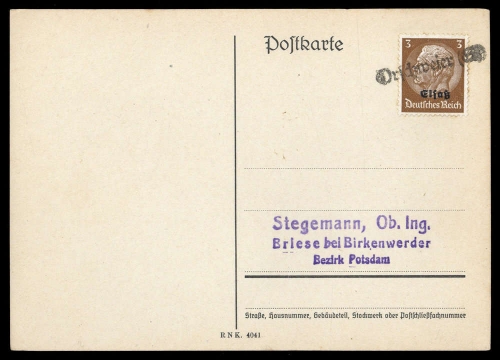 Deutsche Besetzung II. WK Elsass, Brief