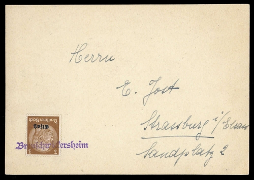 Deutsche Besetzung II. WK Elsass, Brief