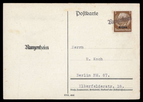 Deutsche Besetzung II. WK Elsass, Brief