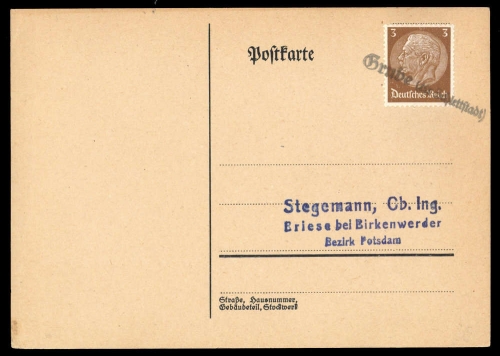 Deutsche Besetzung II. WK Elsass, Brief