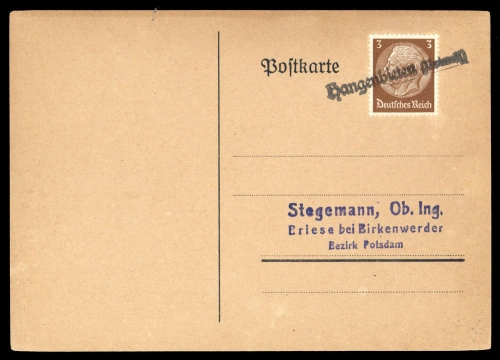 Deutsche Besetzung II. WK Elsass, Brief