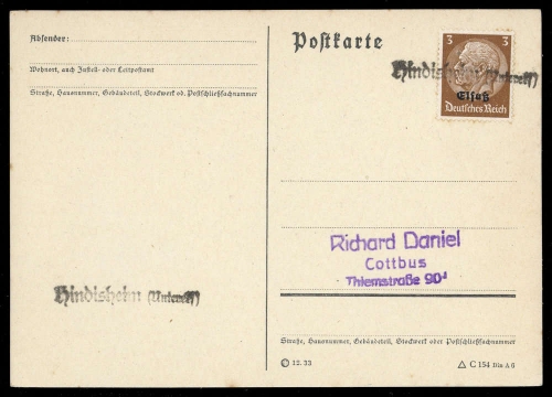 Deutsche Besetzung II. WK Elsass, Brief