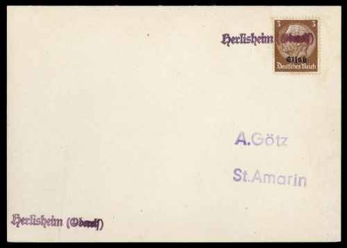 Deutsche Besetzung II. WK Elsass, Brief