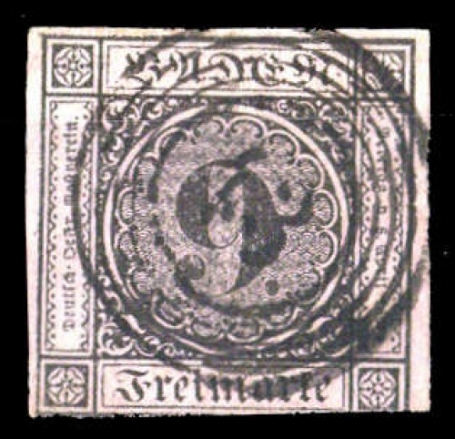 1851, Altdeutschland Baden, 4 b, gest.