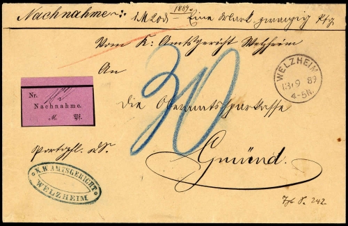 Altdeutschland Württemberg, Brief