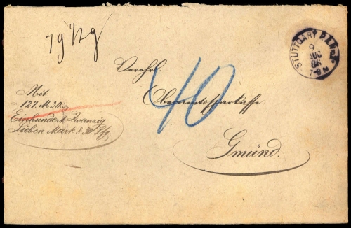 Altdeutschland Württemberg, Brief