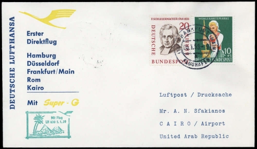 1959, Luftfahrt,Flugpost,Lufthansa, Brief