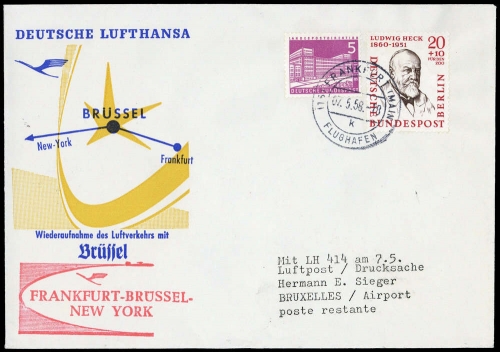 1958, Luftfahrt,Flugpost,Lufthansa, Brief