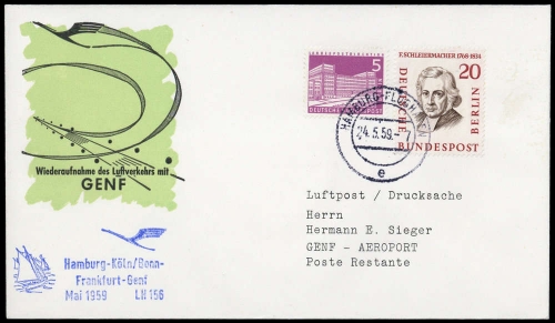 1959, Luftfahrt,Flugpost,Lufthansa, Brief
