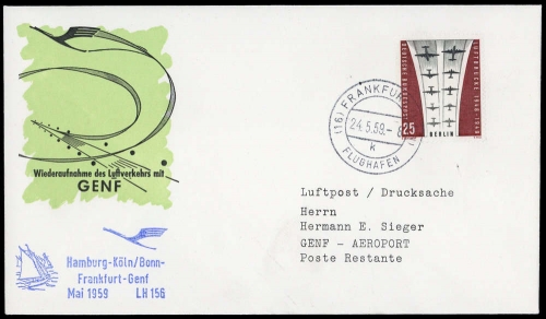 1959, Luftfahrt,Flugpost,Lufthansa, Brief