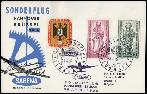 1956, Luftfahrt,Flugpost,sonstige Fluggessellschaften, Brief