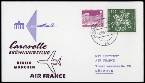 1961, Luftfahrt,Flugpost,sonstige Fluggessellschaften, Brief