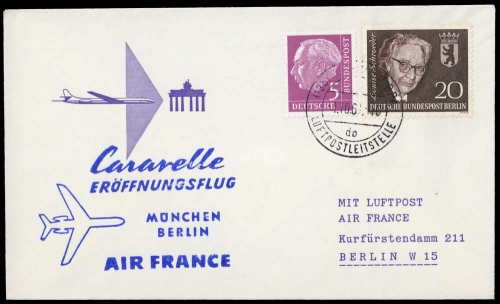 1961, Luftfahrt,Flugpost,sonstige Fluggessellschaften, Brief