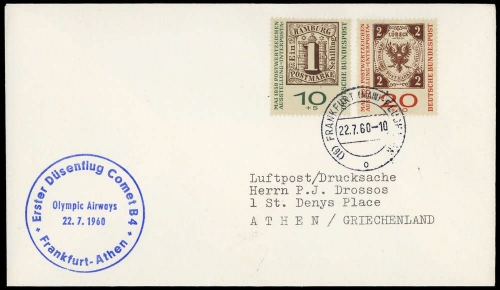 1960, Luftfahrt,Flugpost,sonstige Fluggessellschaften, Brief
