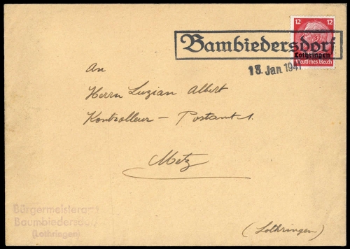 Deutsche Besetzung II. WK Lothringen, Brief