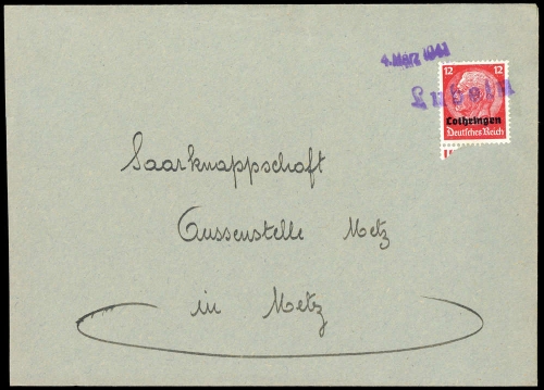 Deutsche Besetzung II. WK Lothringen, Brief