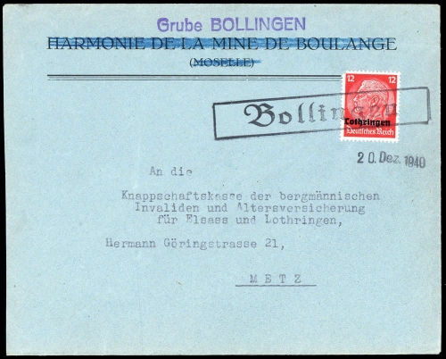 Deutsche Besetzung II. WK Lothringen, Brief