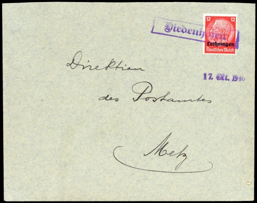 Deutsche Besetzung II. WK Lothringen, Brief