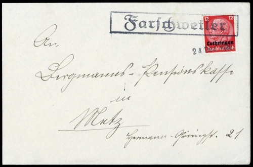 Deutsche Besetzung II. WK Lothringen, Brief