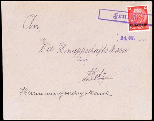 Deutsche Besetzung II. WK Lothringen, Brief