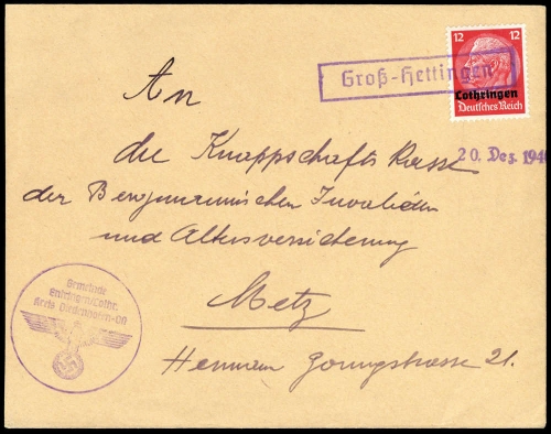 Deutsche Besetzung II. WK Lothringen, Brief