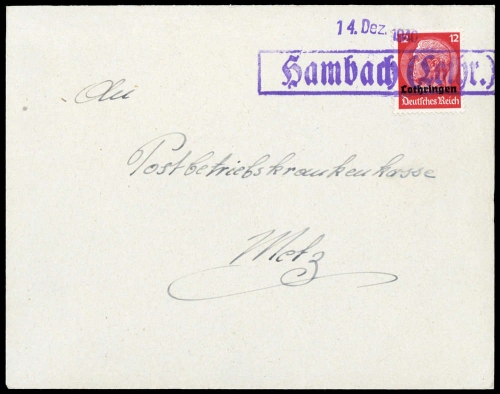 Deutsche Besetzung II. WK Lothringen, Brief